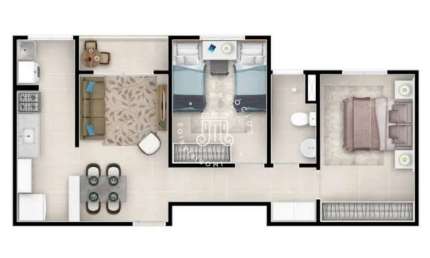 APARTAMENTO À VENDA COM 52 M² - RESIDENCIAL PARAÍSO NA CIDADE DE VÁRZEA PAULISTA/SP