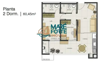 Apartamento de 02 dormitorios em condominio estilo resort (preço fechado)