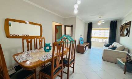 Apto mobiliado com lazer, 2 dorms e vista mar a 300m da praia – R$ 535 mil