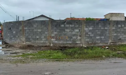 Terreno plano, aterrado, murado de esquina medindo     302,60 m² , no agenor de campos, mongaguá/sp