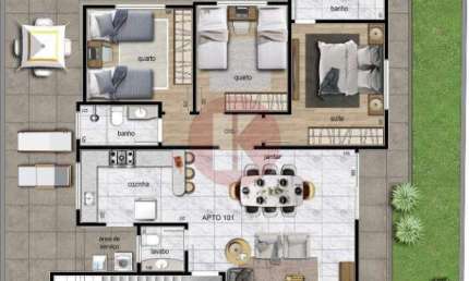 Apartamento à venda, 3 quartos, 1 suíte, 4 vagas, Santa Amélia - Belo Horizonte/MG