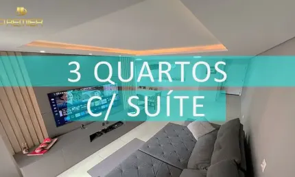 Apartamento à Venda no Condomínio Residencial Pasárgada - 96m² - 3 Quartos sendo uma (1 Suíte) 2 banheiros social - 2 vagas de garagem cobertas!
