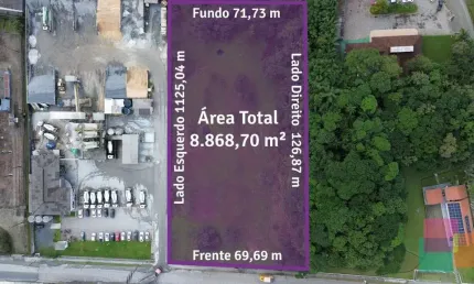 Terreno comercial à venda na Augusto Bruno Nielson, --, Zona Industrial, Joinville por R$ 7.500.000