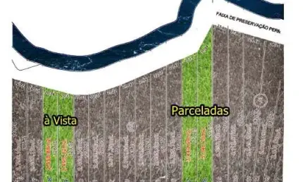 Chácaras Parceladas com Área Verde e o Rio Pirapitinga