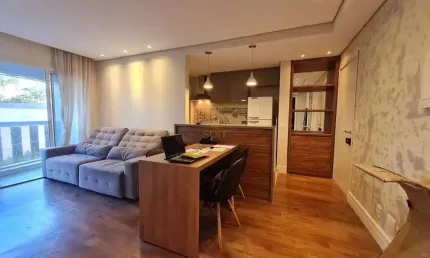 Novare - Apartamento Mobiliado com 50m², 1 Dormitório, 1 Vaga, Pronto Para Morar