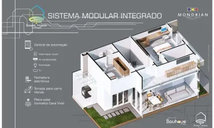 MONDRIAN SMART HOUSE Casa com 3 suítes em condomínio fechado