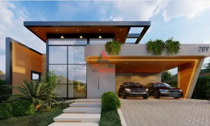 Casa linear no alphaville com 3 suítes, área gourmet e piscina!