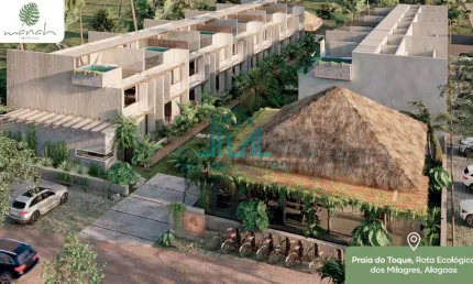 Apartamento em São Miguel dos Milagres de 1 Quarto e Sala na Praia do Toque - Alagoas