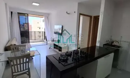 Quarto e Sala Mobiliado, Nascente com Varanda 39,79m² na Ponta Verde - Maceió Alagoas