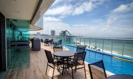 Apartamento Beira-Mar Studio com 30m² com Varanda Gourmet, Praia de  Cruz das Almas - Maceió Alagoas