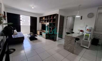Apartamento Quarto e Sala Mobiliado na Ponta Verde com 49m² - Maceió Alagoas