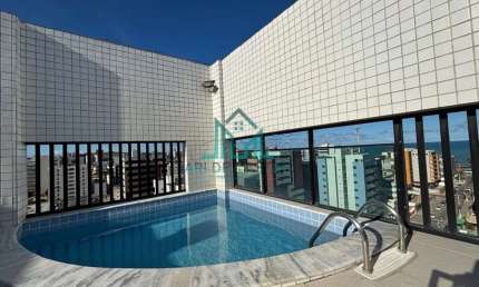 Cobertura Garden com Vista Mar e Piscina, 193m², Nascente, Mobiliada na 3ª Quadra da Praia de Jatiuca - Maceió Alagoas