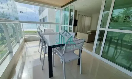 Apartamento com 4 suítes, Vista Mar, 196m², Mobiliado à Beira-Mar, Nascente, 3 Vagas em Guaxuma - Maceió Alagoas