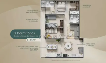 Apartamento com 3 quartos à venda no Loteamento Villa Branca, Jacareí 