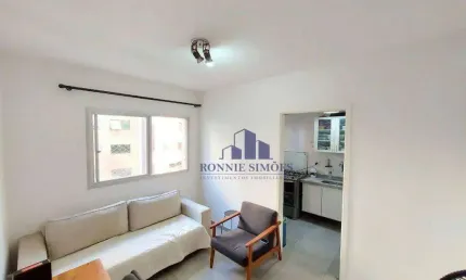 Apartamento mobiliado à venda em moema, 38 m², ed. vanessa, alameda dos jurupis, 921, 1 dormitório, sala, cozinha, 1 banheiro, próximo do shopping