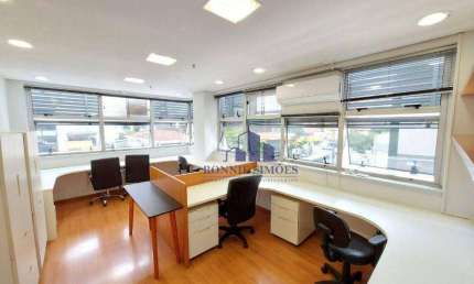 SALA COMERCIAL MOBILIADA PARA ALUGAR, 45 M², ED. IRAÍ OFFICE BUILDING, AV. IRAÍ, 3 SALAS, 2 BANHEIROS, 1 VAGA, PRÓXIMO AO METRÔ E SHOPPING IBIRAPUERA
