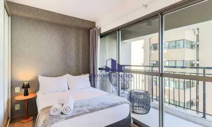 Studio mobiliado à venda, 25 m², mobiliado, moema, cond. vitrali moema, al. irae, 1 dormitório, 1 sala, próximo ao metrô moema