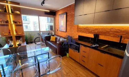 Flat mobiliado com varanda à venda, 33 m², moema, edifício moema top life, rua tuim, 1 dormitório, 1 banheiro, 1 vaga, próximo do parque ibirapuera