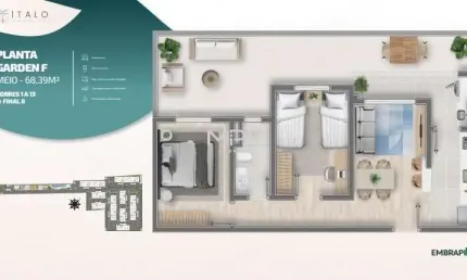 Apartamento com 2 quartos à venda no Jardim Abaeté, Piracicaba  por R$ 263.414