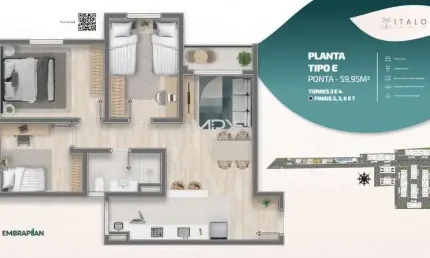 Apartamento com 3 quartos à venda no Jardim Abaeté, Piracicaba  por R$ 318.000
