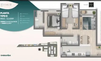 Apartamento com 2 quartos à venda no Jardim Abaeté, Piracicaba  por R$ 297.706