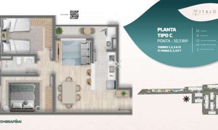 Apartamento com 2 quartos à venda no Jardim Abaeté, Piracicaba  por R$ 268.468