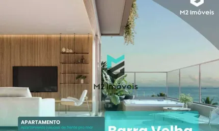 Apartamento boutique frente mar com 3 suítes e SPA na sacada.