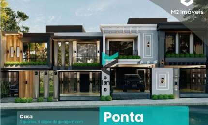 IMPONENTE SOBRADO COM 3SUITES, 4 VAGAS DE GARAGEM E ESPAÇO EXTERNO COM PISCINA, NO BAIRRO PONTA AGUDA BLUMENAU!