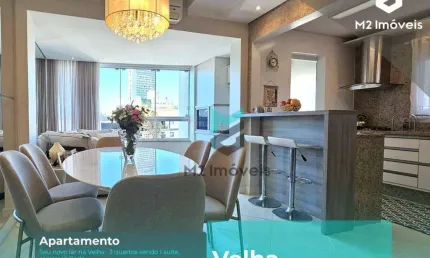 Apartamento 3 quartos, 1 suíte,  semimobiliado no bairro velha