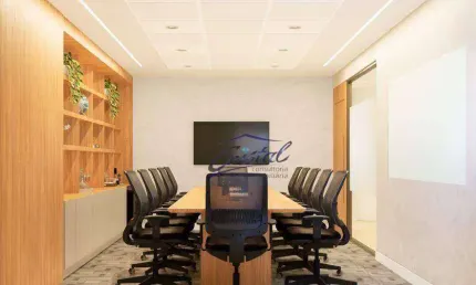 Alugo Conjunto comercial no Conceito Plug&amp;Play 100% Mobiliada, com 170m² - 04 vagas de garagem.