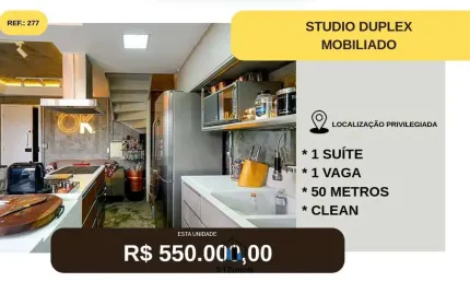 Apartamento duplex condomínio impression á venda com 50m², 1 quarto e 1 vaga