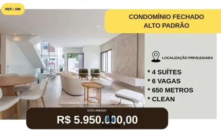Casa em Condomínio Vista 908 - 4 SUÍTES 4 VAGAS - ALTO DA BOA VISTA