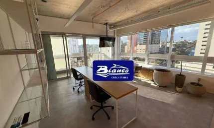 Sala comercial helbor patteo bosque maia  40m2  pronto e mobiliado varanda envidraçada