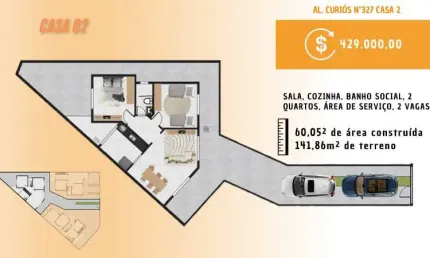 LINDA CASA GEMINADA LINEAR NO MASTERVILLE EM SARZEDO