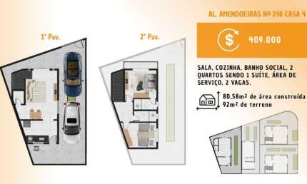 LINDA CASA GEMINADA DUPLEX NO MASTERVILLE EM SARZEDO