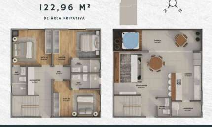 Apartamento Duplex com 3 dormitórios à venda, 122 m² por R$ 1.340.656,20 - Fazenda - Itajaí/SC