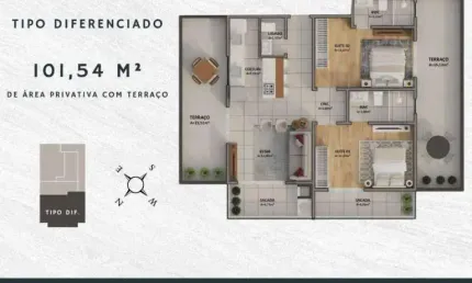 Apartamento amplo diferenciado com duas suítes e lavabo e duas vagas de garagem no Bairro Fazenda