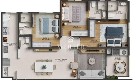 Apartamento com 3 dormitórios à venda, 104 m² por r$ 1.255.364,00 - fazenda - itajaí/sc