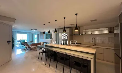 Apartamento alto padrão para locação em cabeçudas – vista mar, 5 suítes