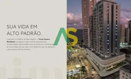 Apartamento à venda em Recife-PE, Boa Viagem: 2 quartos, 1 suíte, 2 salas, 1 vaga, 48m². Aproveite!