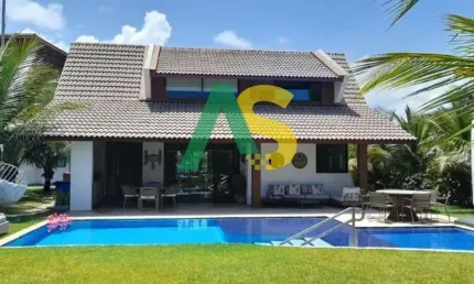 Cupê Beach Living, Casa de Luxo Mobiliada, 04 Quartos, 217m2, Lazer Completo a Beira Mar