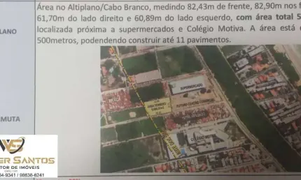 Área altiplano cabo branco com  5.000,37m², permuta 22%