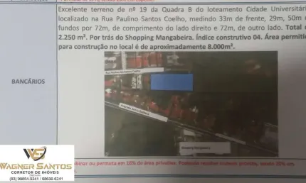 Terreno à venda no Jardim Cidade Universitária, João Pessoa 