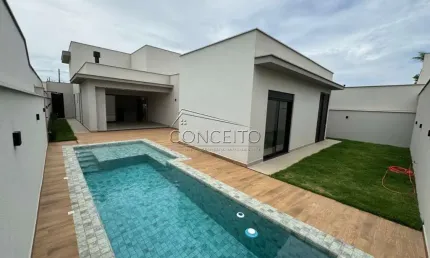 Casa térrea recém construída à venda no Condomínio Morada do Engenho com 303,47 m² | 3 suítes com closet e 6 vagas de garagem.