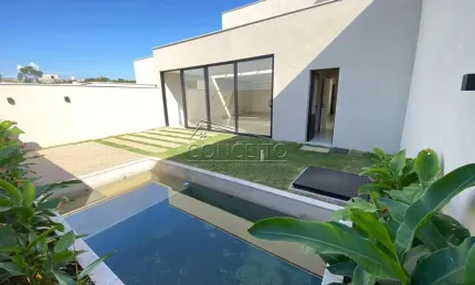 Casa térrea à venda no Condomínio Soleil Piracicaba com 243m² | 3 suítes, espaço gourmet e 4 vagas de garagem.