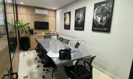 Sala comercial à venda no Edifício Mário José Ronsini com 65 m² | Copa, 2 banheiros e 2 vagas de garagem cobertas.