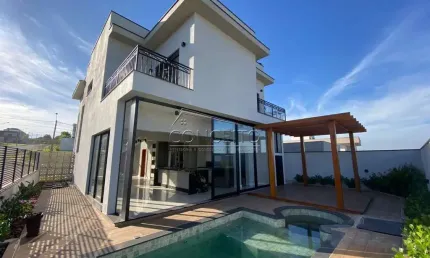 Sobrado à venda no Condomínio Residencial Villa D'Áquila com 218m² | 3 suítes e 4 vagas de garagem.