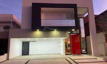 Sobrado de alto padrão para venda ou locação no Residencial Ipê em Sâo Pedro-SP com 387,37 m² | 3 suítes com closet e 4 vagas de garagem.