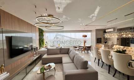 Apartamento decorado à venda no modo porteira fechada no Edifício Gran Bellagio com 150 m² | 3 suítes, varanda com spa e 3 vagas de garagem cobertas