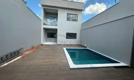 Sobrado à venda no Residencial Nova Água Branca II com 156,70 m² | 3 dormitórios, sendo 1 suíte, piscina e 2 vagas de garagem